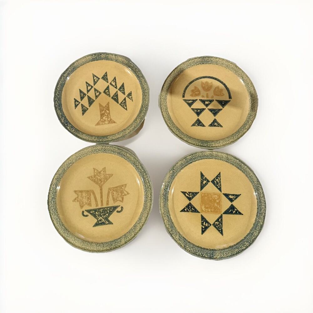 Vintage Pfaltzgraff America MAFA 10 3/8” Stoneware Dinner Plates – Set of 4